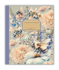 Bee and Floral Design Composition Notebook Book for Journaling | Mind Boost Books - Boost Brain Power with Puzzle Books & Journals