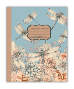 Dragonfly and Floral Design Composition Book for Journaling | Mind Boost Books - Boost Brain Power with Puzzle Books & Journals