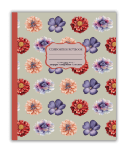 Colorful Floral Pattern Composition Book for Journaling | Mind Boost Books - Boost Brain Power with Puzzle Books & Journals