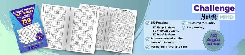 Sudoku Puzzle Book Cover and Inside Pages