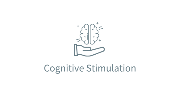 Cognitive Stimulation graphic with hand and brain | Mind Boost Books - Boost Brain Power with Puzzle Books & Journals